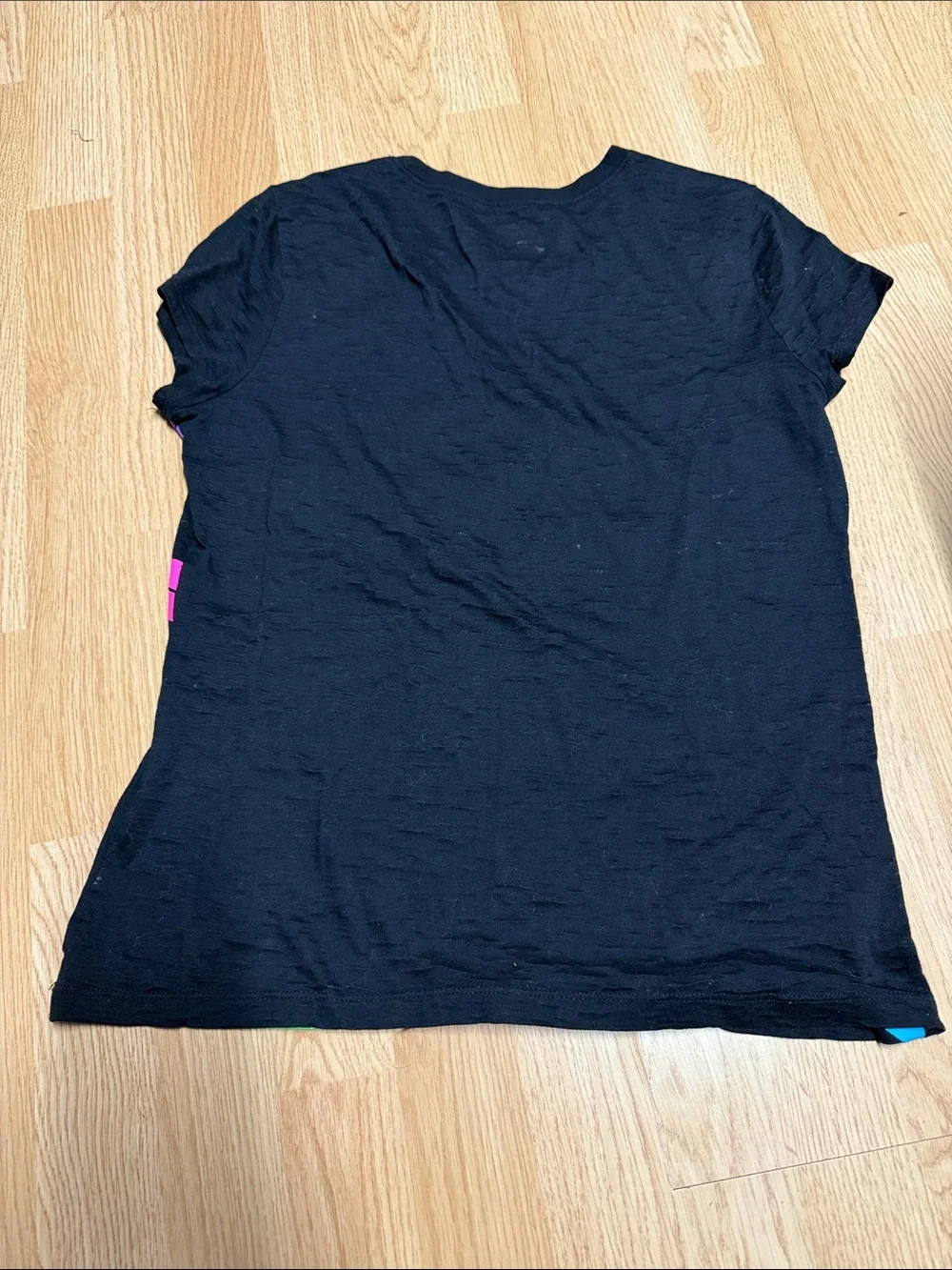 Justice Girls Size 20 Black Neon Lips Sequin Smile Graphic Short Sleeve Tee